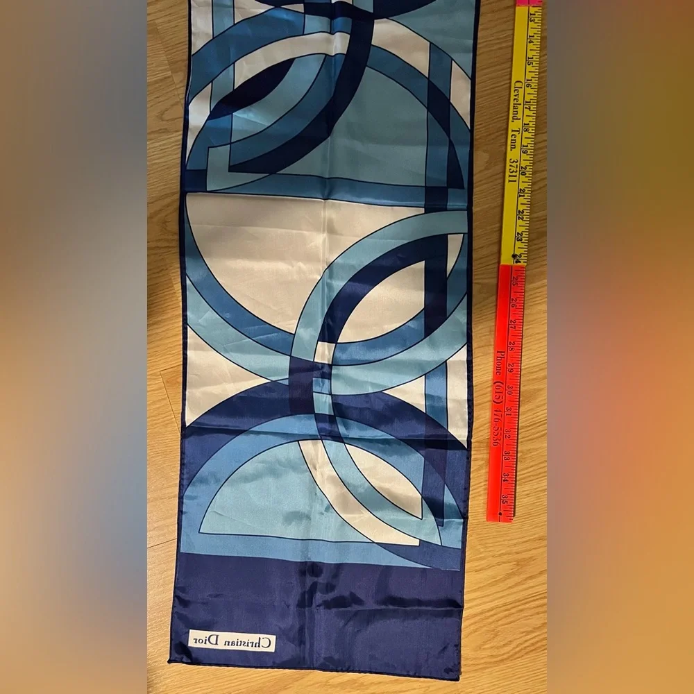 Christian Dior blue scarf. Made in Japan. Designer.